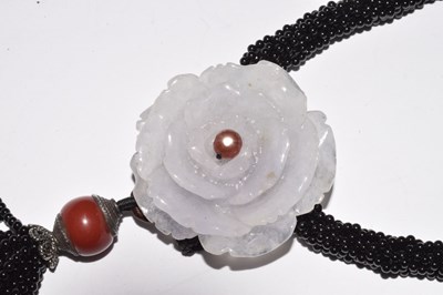 Lot 44 - White jade pendant necklace