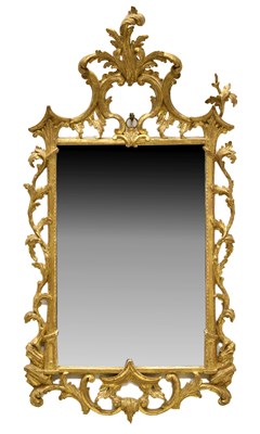 Lot 474 - George III Chippendale-style giltwood and gesso wall mirror