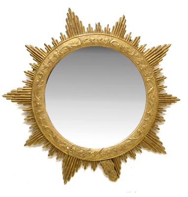 Lot 476 - 19th century Star and Garter design giltwood wall mirror