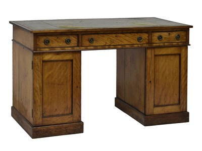 Lot 774 - 19th century satinwood kneehole desk