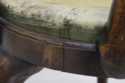 Lot 526 - Attributed to John Barrow for Gillows of Lancaster - George IV walnut open arm library chair