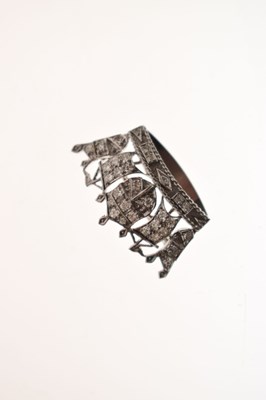 Lot 29 - Diamond set Merchant Navy white metal brooch
