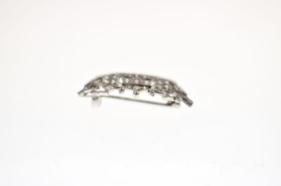 Lot 29 - Diamond set Merchant Navy white metal brooch