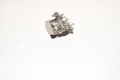 Lot 29 - Diamond set Merchant Navy white metal brooch