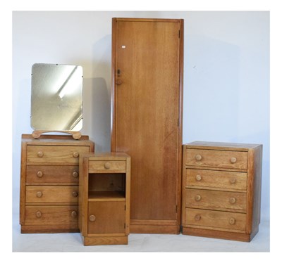 Lot 635 - 1930's period golden oak bedroom set