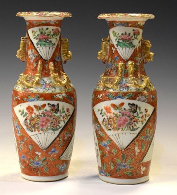 Lot 364 - Pair of early 20th Century Chinese Famille Rose vases
