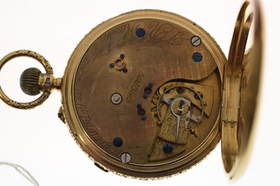 Lot 77 - Edwardian 18ct gold cased open face pocket watch, T.R. Hanby of Bradford