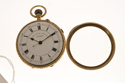 Lot 77 - Edwardian 18ct gold cased open face pocket watch, T.R. Hanby of Bradford