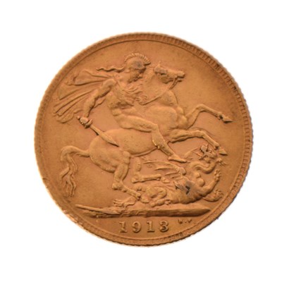 Lot 212 - George V gold sovereign, 1913