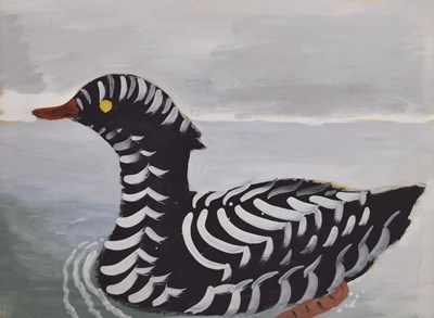 Lot 631 - Tim Nicholson (b. 1939) - Gouache on paper - 'Diver'