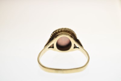 Lot 20 - 9ct gold half eternity ring set seven cubic zirconias and an opal 9ct gold ring (a/f)