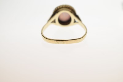 Lot 20 - 9ct gold half eternity ring set seven cubic zirconias and an opal 9ct gold ring (a/f)