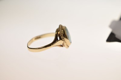 Lot 20 - 9ct gold half eternity ring set seven cubic zirconias and an opal 9ct gold ring (a/f)