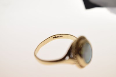 Lot 20 - 9ct gold half eternity ring set seven cubic zirconias and an opal 9ct gold ring (a/f)