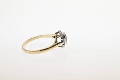 Lot 19 - Modern 9ct gold and sapphire cluster ring