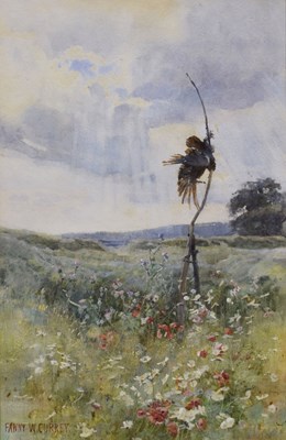 Lot 297 - Fanny W. Currey (Irish, 1848-1917) - Watercolour - 'For a Warning & That Others May Beware'
