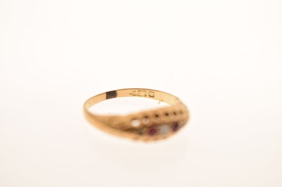 Lot 26 - Early 20th century ruby and diamond 18ct gold ring