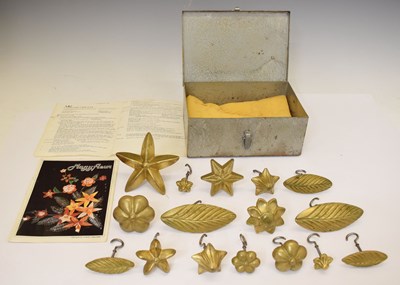 Lot 269 - Set of sixteen 20th century brass chocolate stamps / moulds