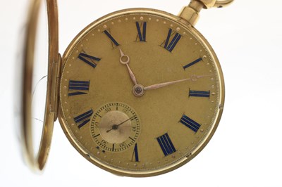 Lot 75 - George IV 18ct gold cased open face pocket watch, D&W Morice