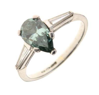Lot 15 - Blue diamond and diamond ring