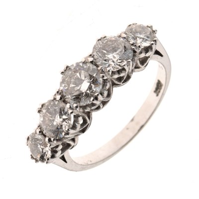 Lot 1 - Five-stone diamond ring
