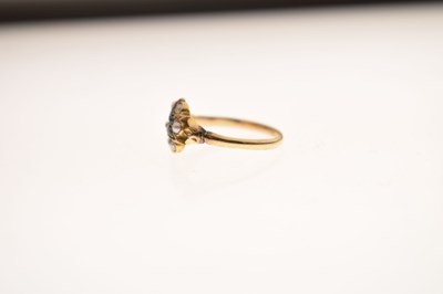 Lot 12 - Early 19th century pearl, diamond and paste yellow metal ring