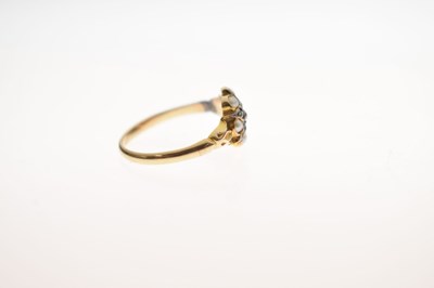 Lot 12 - Early 19th century pearl, diamond and paste yellow metal ring