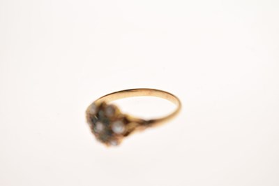 Lot 12 - Early 19th century pearl, diamond and paste yellow metal ring