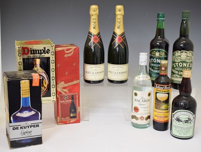 Lot 307 - Assorted wines and spirits, including Moët & Chandon, Haig Whisky, etc