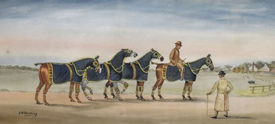 Lot 659 - Henry William Standing, (British, fl. 1894-1931) - Watercolour - Polo ponies / horses