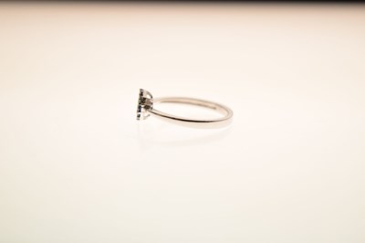 Lot 9 - Blue diamond 9ct white gold cluster ring
