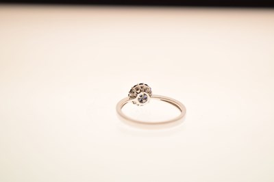 Lot 9 - Blue diamond 9ct white gold cluster ring