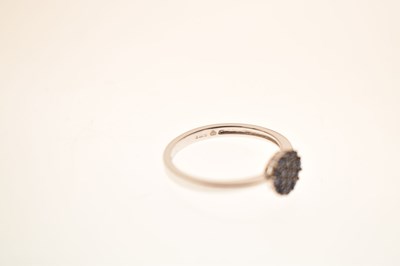 Lot 9 - Blue diamond 9ct white gold cluster ring