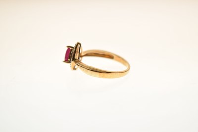 Lot 28 - Ruby and diamond 9ct gold ring