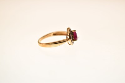 Lot 28 - Ruby and diamond 9ct gold ring