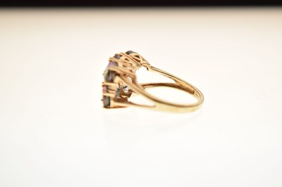 Lot 39 - Mystic topaz and diamond 9ct gold ring