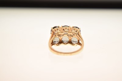 Lot 39 - Mystic topaz and diamond 9ct gold ring