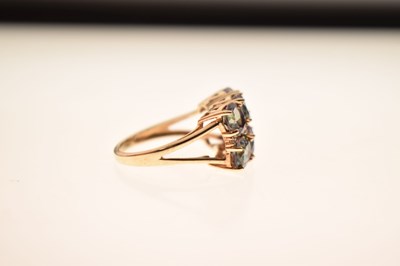 Lot 39 - Mystic topaz and diamond 9ct gold ring