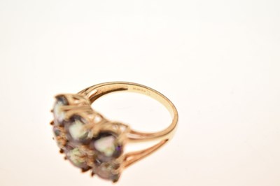 Lot 39 - Mystic topaz and diamond 9ct gold ring