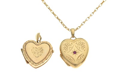 Lot 85 - Two heart shaped lockets