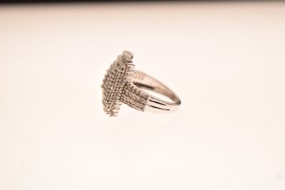 Lot 7 - Diamond multi stone cushion cluster 9ct white gold ring