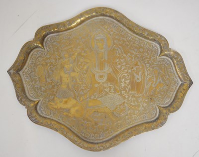 Lot 572 - Indian brass serpentine tray