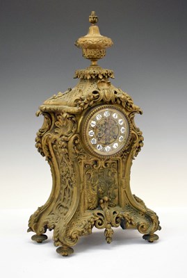 Lot 379 - Japy Freres - late 19th Century French cast brass mantel clock