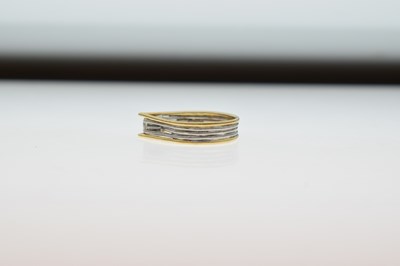 Lot 3 - Modern solitaire diamond 18ct white and yellow gold ring