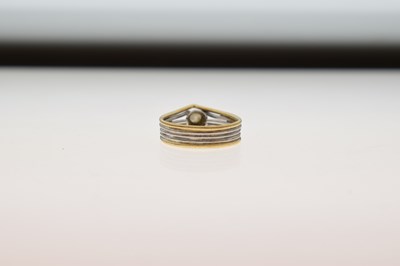 Lot 3 - Modern solitaire diamond 18ct white and yellow gold ring
