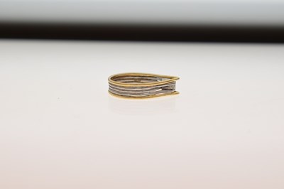 Lot 3 - Modern solitaire diamond 18ct white and yellow gold ring