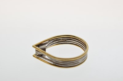 Lot 3 - Modern solitaire diamond 18ct white and yellow gold ring
