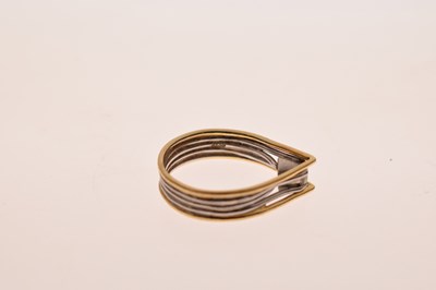 Lot 3 - Modern solitaire diamond 18ct white and yellow gold ring