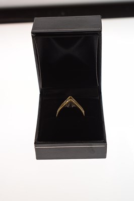 Lot 3 - Modern solitaire diamond 18ct white and yellow gold ring