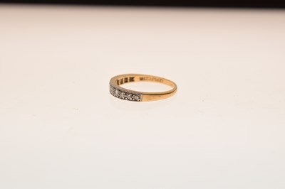 Lot 4 - Diamond, yellow and white metal half eternity ring